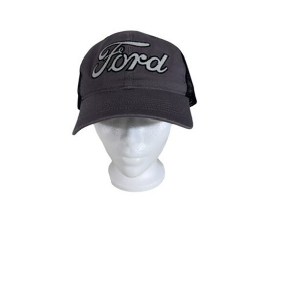 NEW!! "FORD" Snapback Hat, Still has cardboard in top but no tags,Gray Black NET - Picture 3 of 11